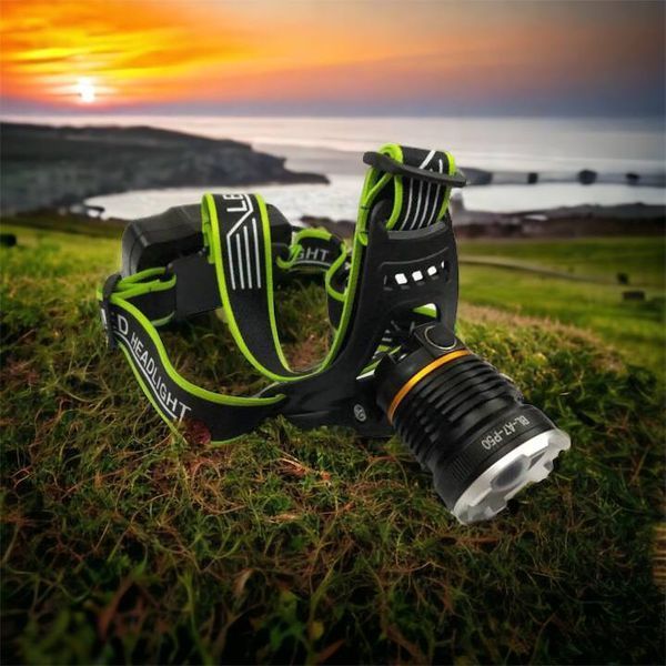 Налобный фонарь Bailong BL-A7-P50, zoom, microUSB, 2х18650, 3 режима, сверхмощный налобный фонарь 00022982 фото