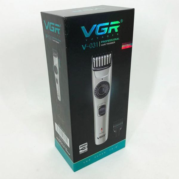 Машинка для стрижки волос беспроводная VGR V-031, триммер для бороды усов 2 насадки, окантовочная машинка 00014451 фото