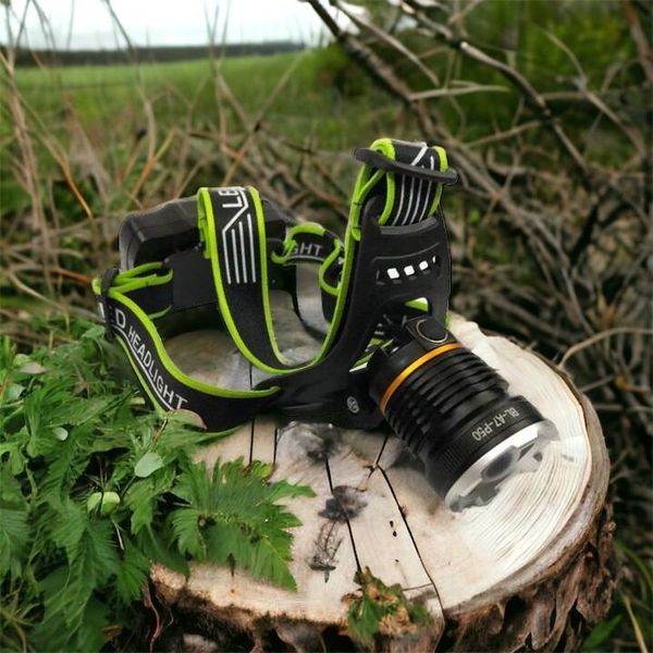Налобный фонарь Bailong BL-A7-P50, zoom, microUSB, 2х18650, 3 режима, сверхмощный налобный фонарь 00022982 фото
