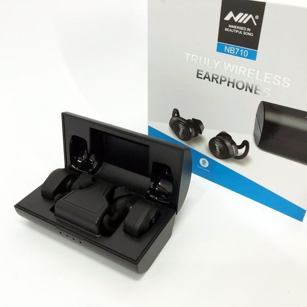Навушники Bluetooth NIA NB710 з кейсом чорні бездротові, Навушники для тренувань сенсорні бездротові 00023812 фото
