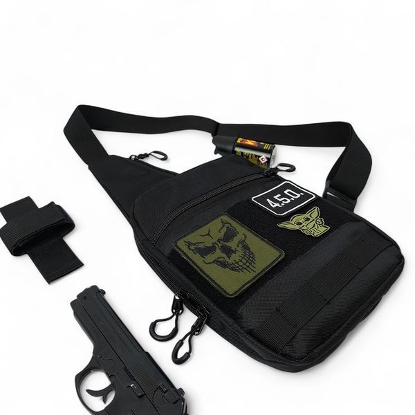 Тактическая сумка на плечо с кобурой, система MOLLE, патч-панель, Cordura 00018389 фото