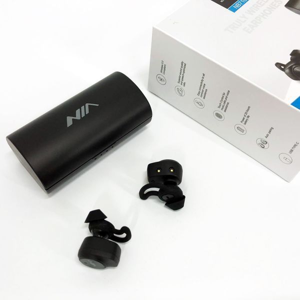 Навушники Bluetooth NIA NB710 з кейсом чорні бездротові, Навушники для тренувань сенсорні бездротові 00023812 фото