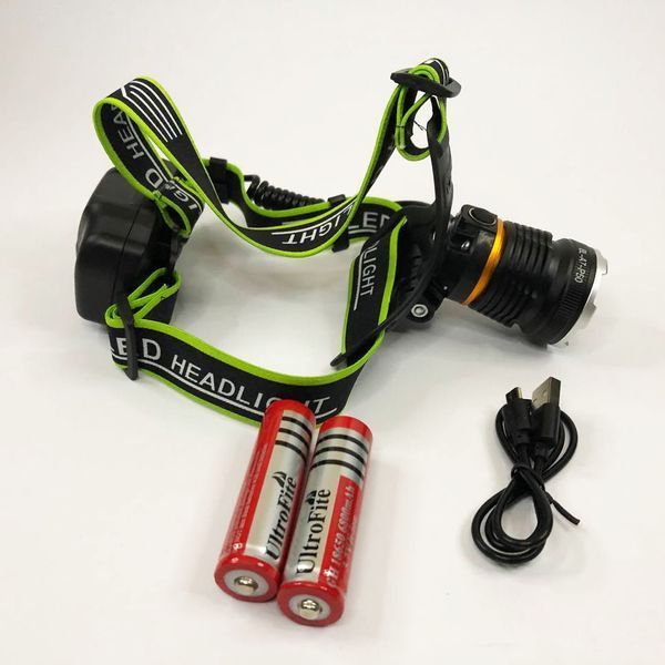 Налобный фонарь Bailong BL-A7-P50, zoom, microUSB, 2х18650, 3 режима, сверхмощный налобный фонарь 00022982 фото