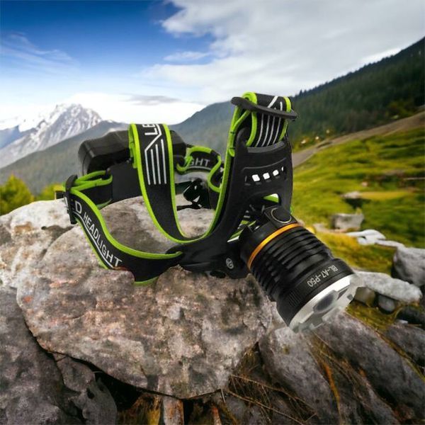 Налобный фонарь Bailong BL-A7-P50, zoom, microUSB, 2х18650, 3 режима, сверхмощный налобный фонарь 00022982 фото