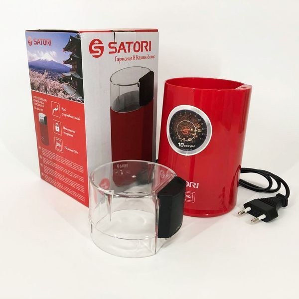 Электрическая кофемолка Satori SG-1804-RD кофемолка мини электрическая кофемолка для турки. Цвет красный 00018896 фото