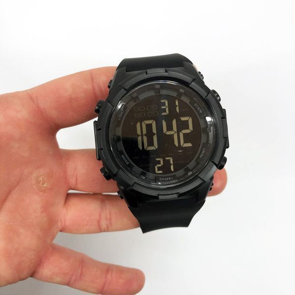 Часы наручные мужские SKMEI 1845BK BLACK, водонепроницаемые мужские часы. Цвет: черный 00022139 фото