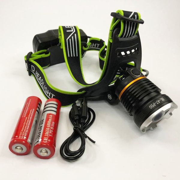 Налобный фонарь Bailong BL-A7-P50, zoom, microUSB, 2х18650, 3 режима, сверхмощный налобный фонарь 00022982 фото