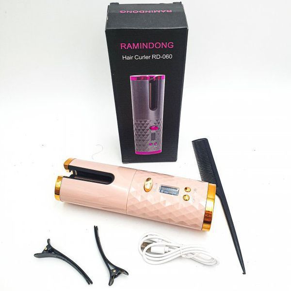 Плойка авто-бігуді для завивки волосся бездротовий Ramindong Hair curler. Колір: рожевий 00015295 фото