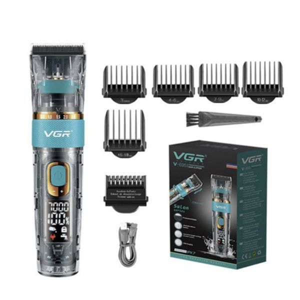 Машинка для стрижки волос и бороды VGR V-695 с LED дисплеем IPX7 влагозащита, Окантовочная машинка 00015507 фото