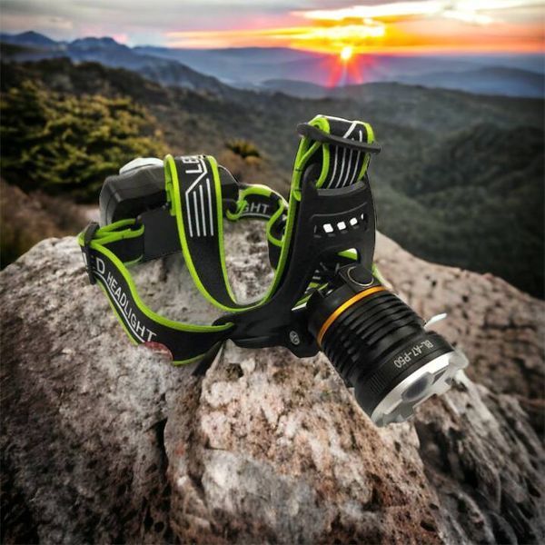 Налобный фонарь Bailong BL-A7-P50, zoom, microUSB, 2х18650, 3 режима, сверхмощный налобный фонарь 00022982 фото