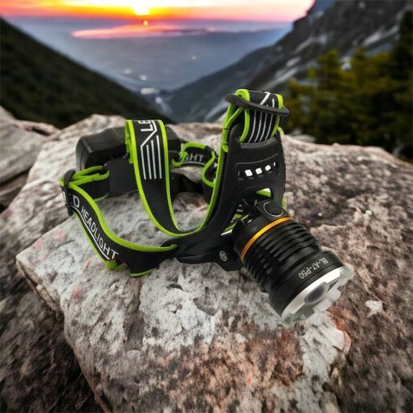 Налобный фонарь Bailong BL-A7-P50, zoom, microUSB, 2х18650, 3 режима, сверхмощный налобный фонарь 00022982 фото