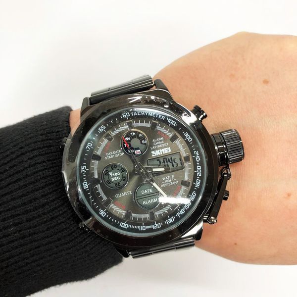 Часы наручные мужские SKMEI 1515BK BLACK, часы наручные электронные тактические. Цвет: черный 00022043 фото