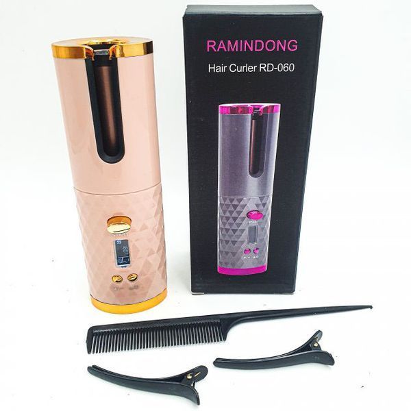 Плойка авто-бігуді для завивки волосся бездротовий Ramindong Hair curler. Колір: рожевий 00015295 фото