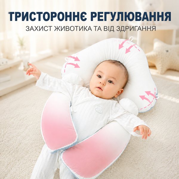 Ортопедична подушка для новонароджених / Анатомічна двостороння подушка з підтримкою голови та шиї VEN-1904 фото