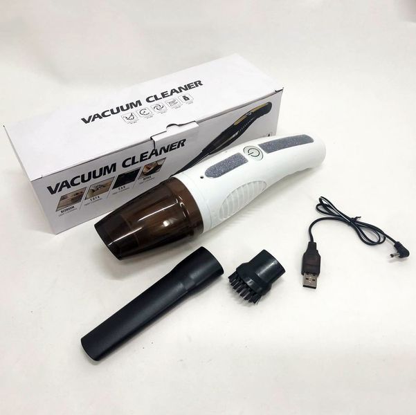 Автомобільний пилосос Car Vacuum Cleaner HY05 на АКУМУЛЯТОРІ. Колір: білий 00016770 фото