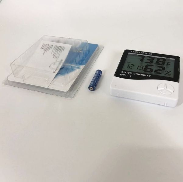 Термогигрометр Generic HTC-1 часы будильник метеостанция, Термометр гигрометр в любом месте 00012518 фото