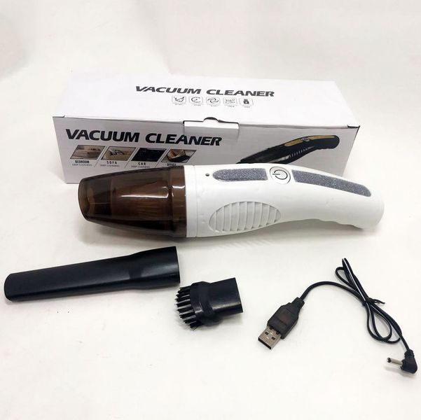 Автомобільний пилосос Car Vacuum Cleaner HY05 на АКУМУЛЯТОРІ. Колір: білий 00016770 фото