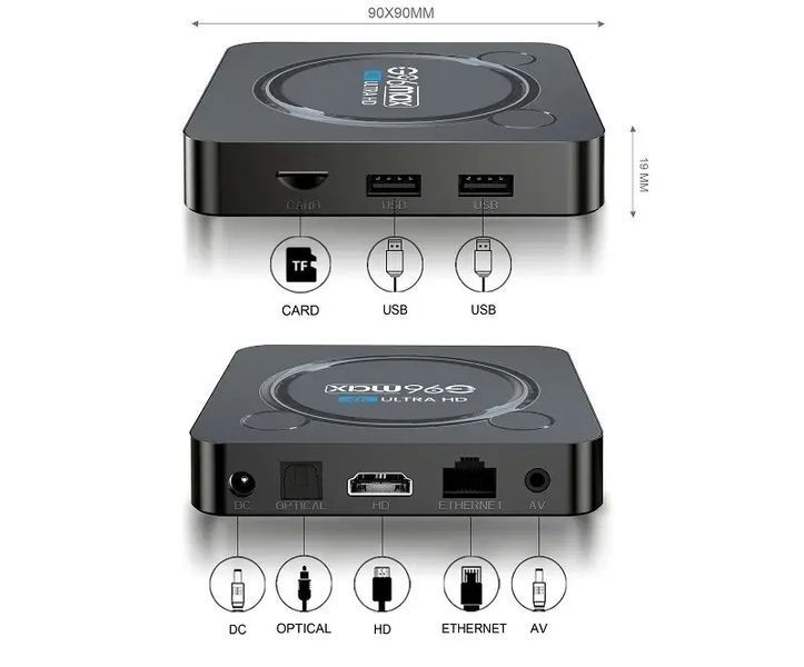 Приставка V-BOX G96 Max W2 4K 4/64 UltraHD Android 11 00024457 фото