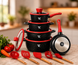 Черный Набор посуды Top Kitchen TK00050L с мраморным покрытием, 10 предметов + кухонные принадлежности ТК050L/1 фото 1
