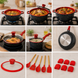 Черный Набор посуды Top Kitchen TK00050L с мраморным покрытием, 10 предметов + кухонные принадлежности ТК050L/1 фото 2