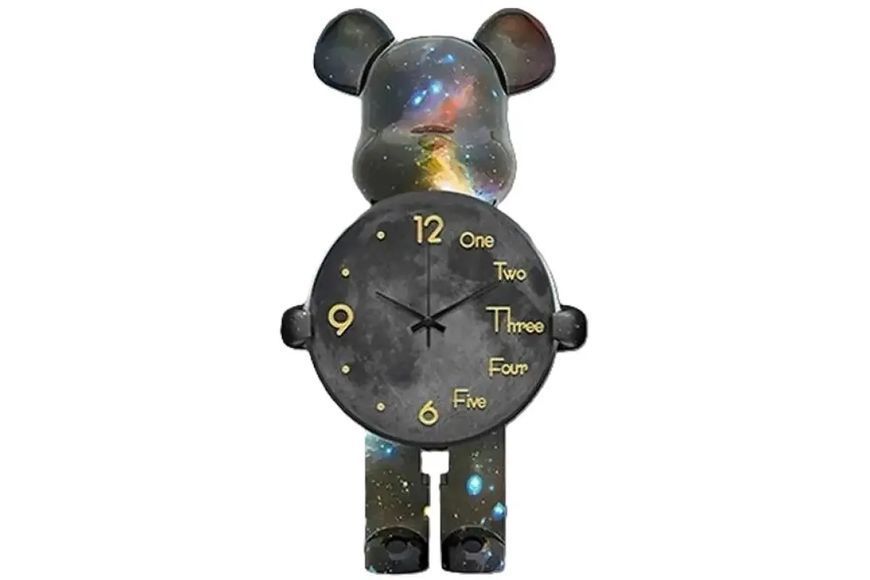 Настільний Годинник Фігурка Ведмідь Bearbrick Космічні 30 см 00022364 фото