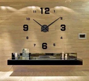 Настінний годинник 3D "DIY CLOCK" з цифрами від 60 до 120см Black 00022491 фото
