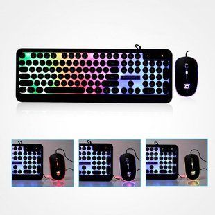 Комплект провідна клавіатура та мишка з LED підсвічуванням UKC HK-3970 00017638 фото