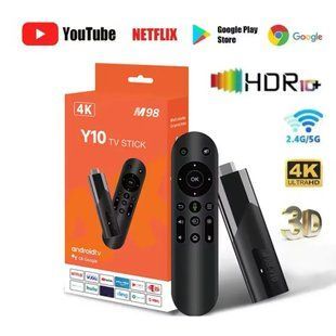 Смарт тв приставка lemfo m98-y10 2/16 гб smart tv stick android 13 (atv) с голосовым пультом 00017314 фото