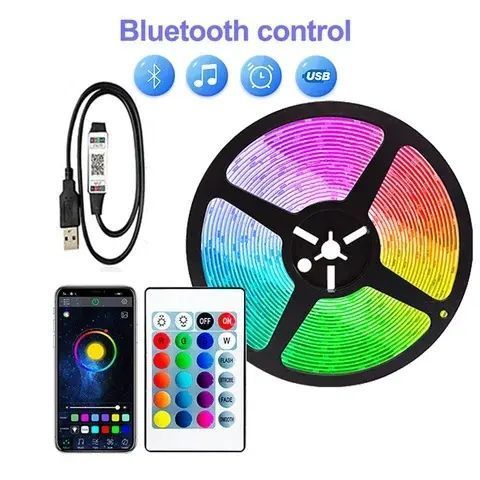 Светодиодная лента LED RGB USB APP SF-20, самоклеящаяся, 5 м, с пультом ДУ, на 300 диодов 00022181 фото