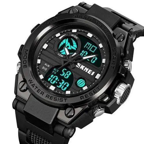 Годинник наручний чоловічий SKMEI 2031BK BLACK, чоловічий тактичний годинник, протиударний годинник. Колір: чорний 00022418 фото