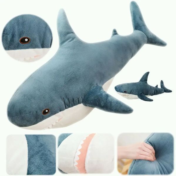 Дитяча м'яка плюшева антистрес іграшка-подушка обіймашка Shark Doll "Акула" 80 см 00024584 фото
