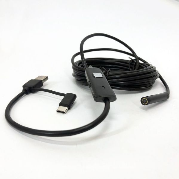 Камера эндоскоп с кабелем на 2 метра 7 мм USB/micro USB с подсветкой, Usb эндоскоп для андроид 00017259 фото