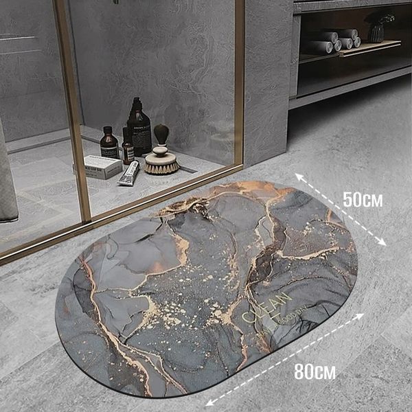 Коврик влагопоглощающий для ванной комнаты 3D Мрамор 50х80 см ZXC 00013839 фото