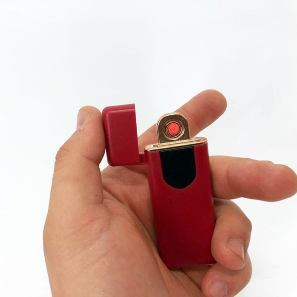 Электрозажигалка USB ZGP ABS, сенсорная зажигалка электрическая спиральная. Цвет: красный 00023019 фото