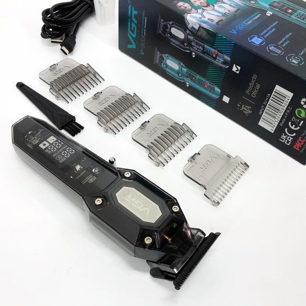 Аккумуляторная машинка для стрижки VGR V-900 с дисплеем, беспроводная для стрижки волос. Цвет: черный 00014565 фото
