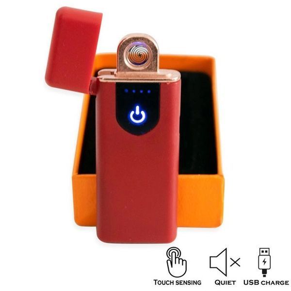 Электрозажигалка USB ZGP ABS, сенсорная зажигалка электрическая спиральная. Цвет: красный 00023019 фото