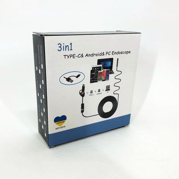 Камера эндоскоп с кабелем на 2 метра 7 мм USB/micro USB с подсветкой, Usb эндоскоп для андроид 00017259 фото