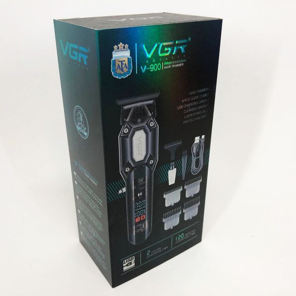 Аккумуляторная машинка для стрижки VGR V-900 с дисплеем, беспроводная для стрижки волос. Цвет: черный 00014565 фото