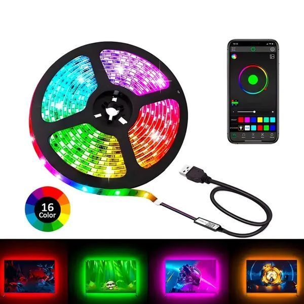 Светодиодная лента LED RGB USB APP SF-20, самоклеящаяся, 5 м, с пультом ДУ, на 300 диодов 00022181 фото
