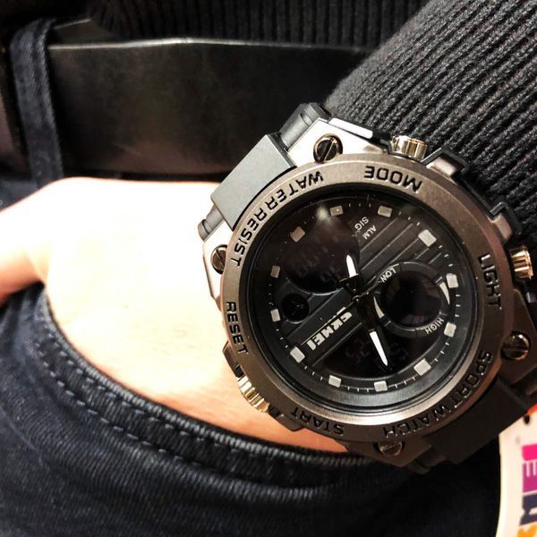Годинник наручний чоловічий SKMEI 2031BK BLACK, чоловічий тактичний годинник, протиударний годинник. Колір: чорний 00022418 фото