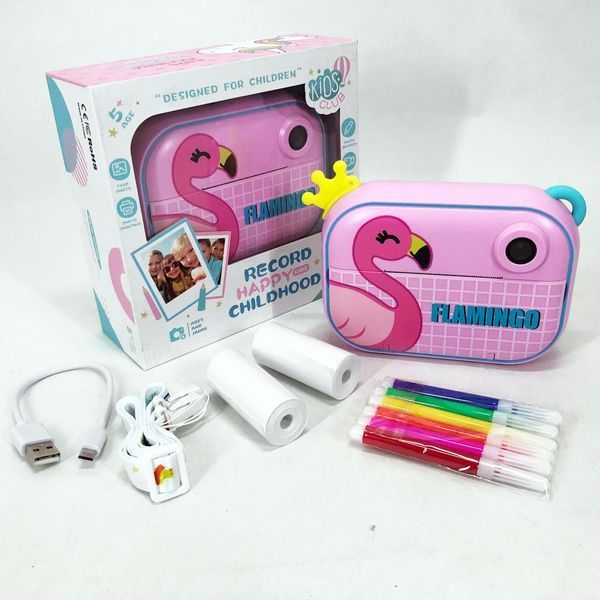 Детский фотоаппарат мгновенной печати YT008 PINK FLAMINGO с поддержкой microSD 00016284 фото