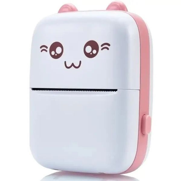 Портативний мініпринтер Mini printer з Bluetooth для термодруку без чорнила зі смартфона. Колір: рожевий 00016349 фото