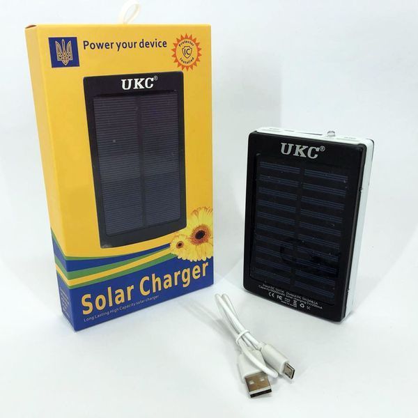 УМБ Power Bank Solar 20000 mAh мобільне зарядне з сонячною панеллю та лампою, повербанк для планшета 00017686 фото