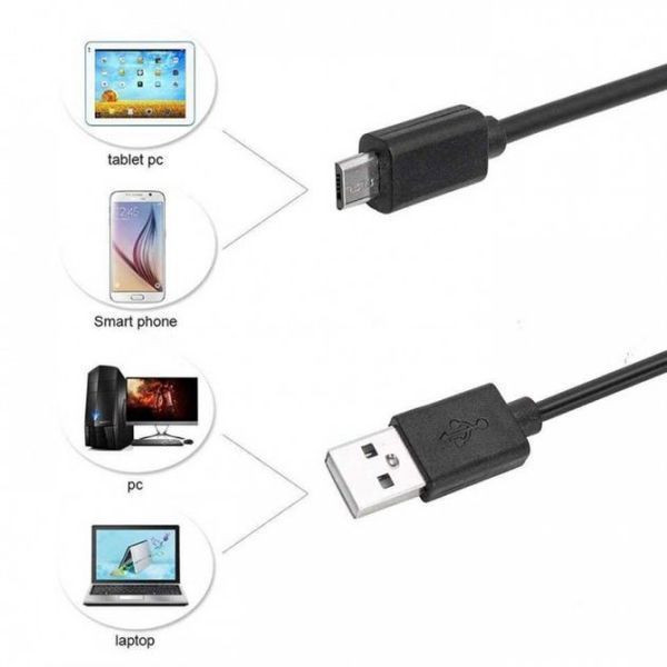 Камера эндоскоп с кабелем на 2 метра 7 мм USB/micro USB с подсветкой, Usb эндоскоп для андроид 00017259 фото