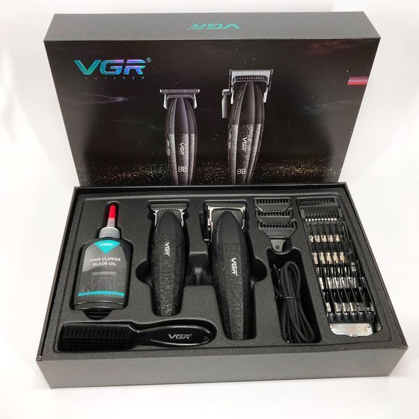 Профессиональный набор для стрижки волос VGR V-640 аккумуляторный Barber Combo PREMIUM. Цвет: черный 00015195 фото