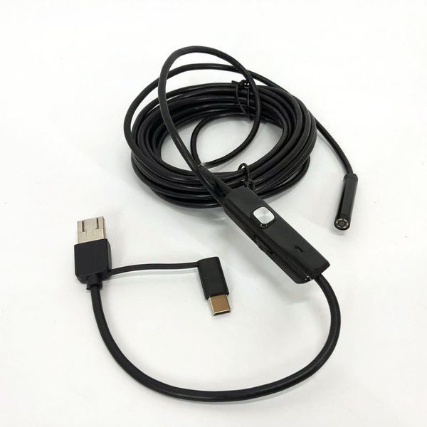 Камера эндоскоп с кабелем на 2 метра 7 мм USB/micro USB с подсветкой, Usb эндоскоп для андроид 00017259 фото