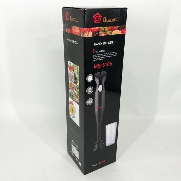 Блендер DOMOTEC MS-5105 400 Вт со стаканом, красивый погружной блендер для дома, электрический блендер 00018859 фото