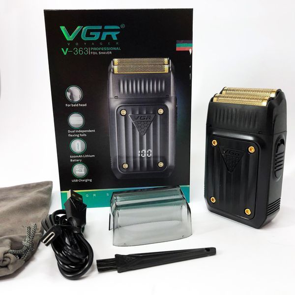 Електробритва VGR V-363, Тример для вусів, Електробритва з насадками для бороди, Тример бездротової 00015186 фото