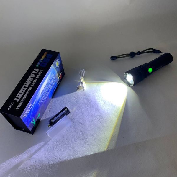 Ручной аккумуляторный светодиодный фонарь Police X-Balog BL-1827-P90 переносной с USB зарядкой оптическим зумом и металлическим корпусом + ремешок на руку 00022980 фото