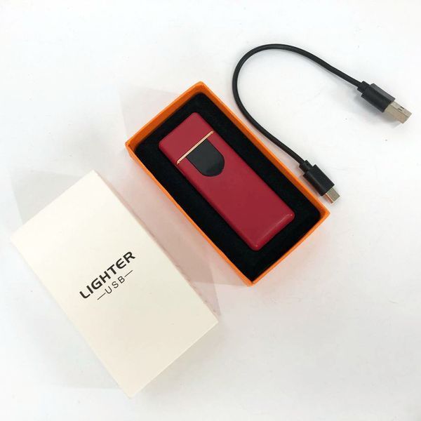 Электрозажигалка USB ZGP ABS, сенсорная зажигалка электрическая спиральная. Цвет: красный 00023019 фото